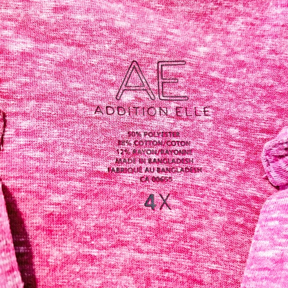 NEW PHOTOS! POLO TOP, SHORT SLEEVE, FUSCHIA, SIZE 4X, POLYESTER/COTTON/RAYON, - Picture 8 of 10